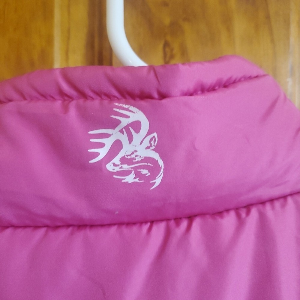 Legendary Whitetails Women's Camo Puffer Vest Pink Trim Size M  Full Zip Outdoor - Picture 9 of 11